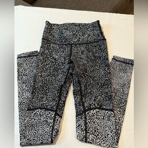 Lululemon Athletica Black and White Abstract Leggings